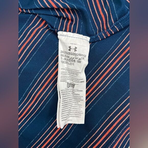 Under Armour Turquoise striped Performance polo Sz 2XL - Picture 4 of 8